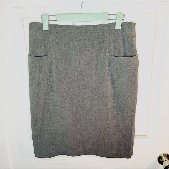 Apostrophe Essentials Pencil Mini Skirt Pockets Grey 8 - Picture 5 of 9